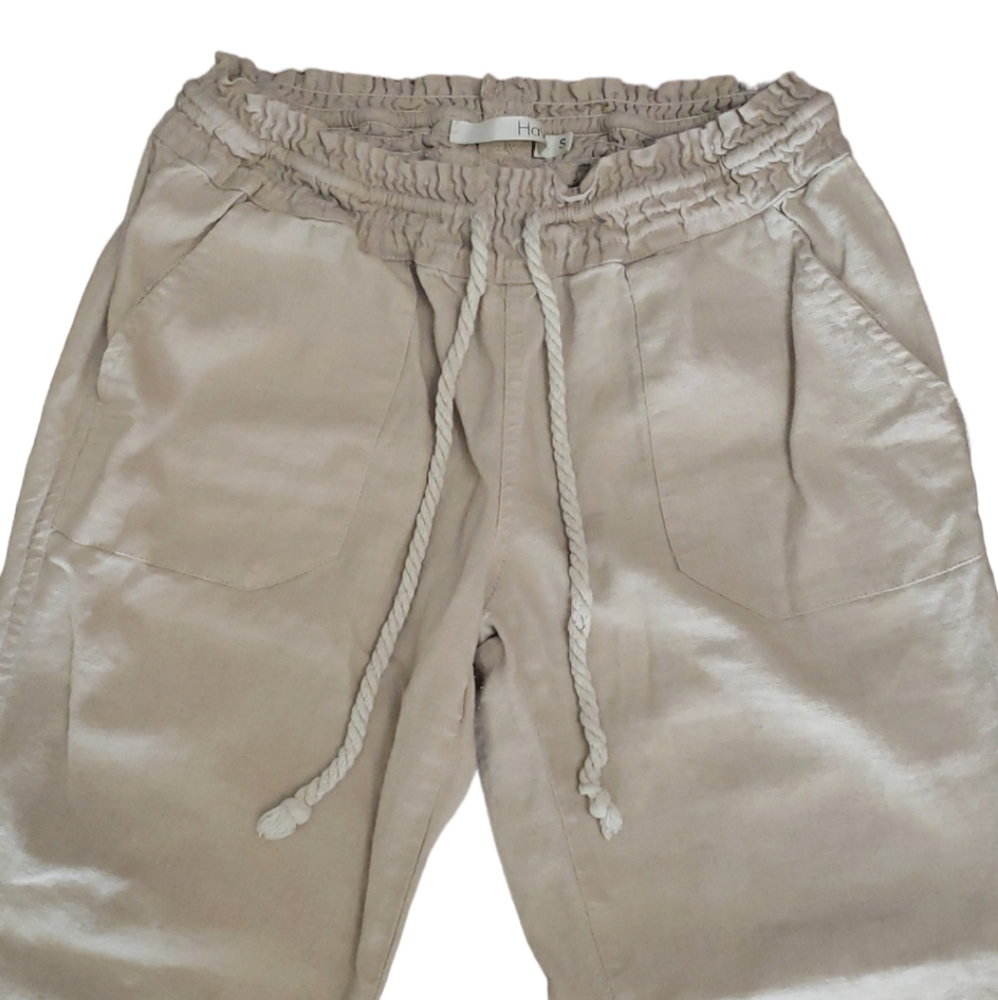 Have. Drawstring Tan/Beige Linen Pants.Linen Pants. Size Small. Beach pa…